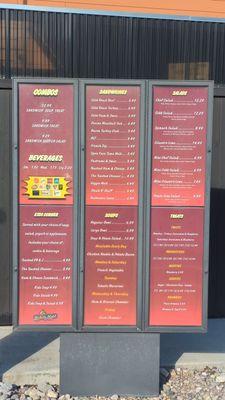 Drive thru menu