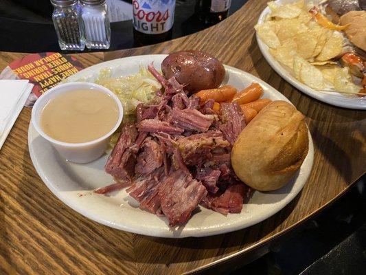 Corned beef and cabbage lunch