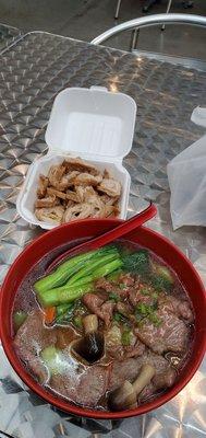 Beef Noodle Soup and Pork Intestines.