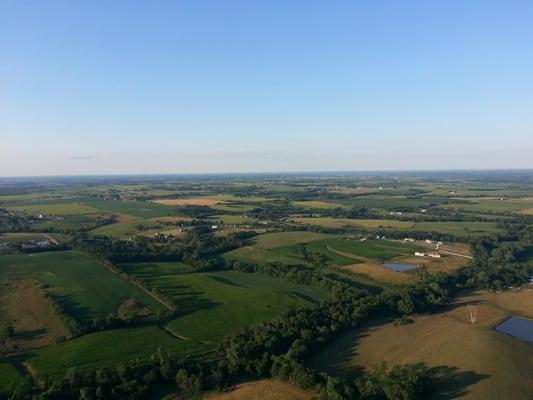 Aerial view of Warren County from Al's balloon.