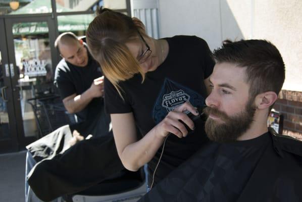 Barbers Devin & Johnny doing there thing @ Save It or Shave It event