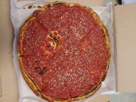 Delicious! Deep dish stuffed pizza