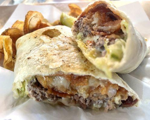 Bbq burger wrap