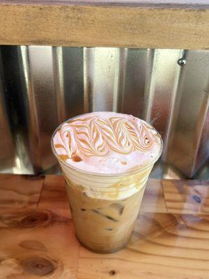 Iced Caramel Latte with Vanilla Cold Foam