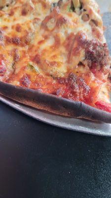 Burnt pizza!