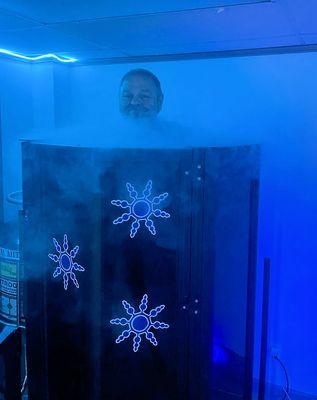 This is me in the crytherapy chamber. It felt great!