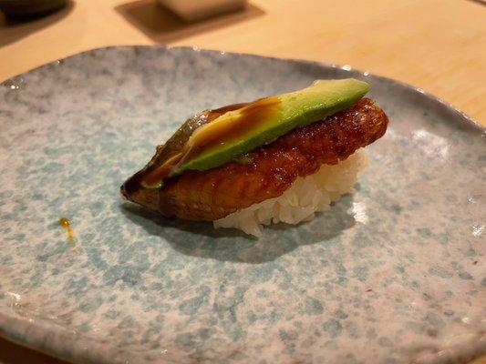 Eel and avocado