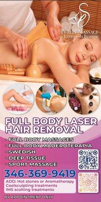 Flayer laser hair removal & massage modality