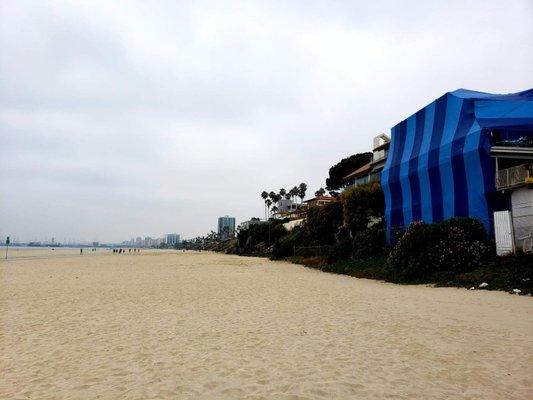 Tent fumigation for drywood termites on the beach.