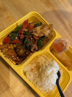 $12 lunch special chicken and eggplant. The picture made it look a lot bigger but portion was tiny.