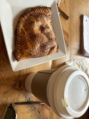 Apple hand pie and medium roast lunch!! Mmm