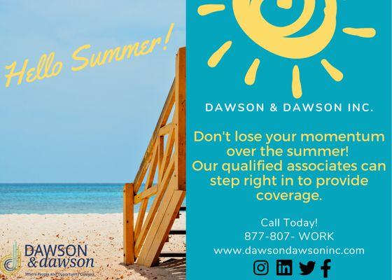 Need vacation coverage? Call us today for help!