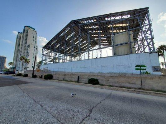 Thats your view as you enter the hotel. It's behind that monstrosity.