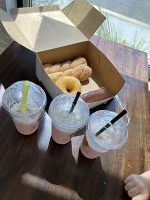 Donuts and Smoothies with popping bobas.