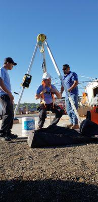 Testing out our tripod set up for a big job we did at the Pueblo Reservoir.