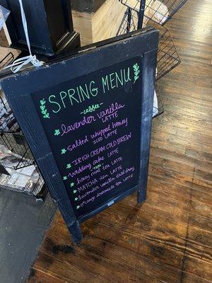 Spring Menu