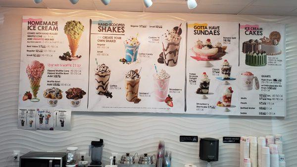 Ice Cream Menu