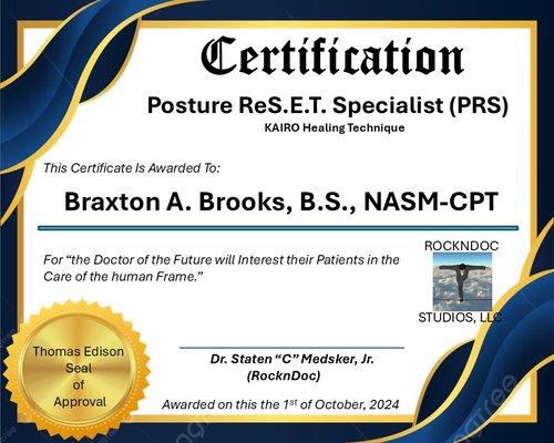 NOW YOU can certify as a PRS (Posture ReS.E.T. Specialist) and teach others the Posture ReSET Program!  Join the ROCKNDOC STUDIOS, LLC Team!