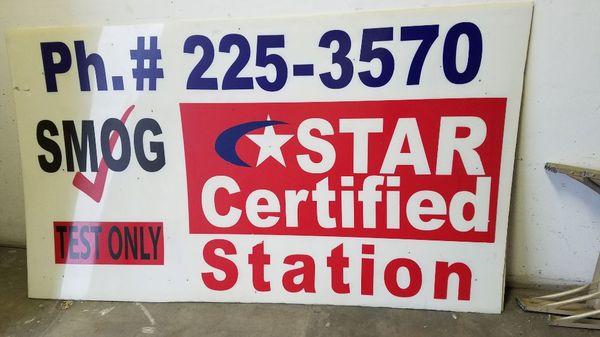 Star Certified Smog check station