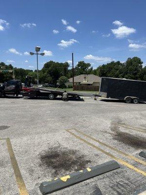 Joseph loading up the trailer