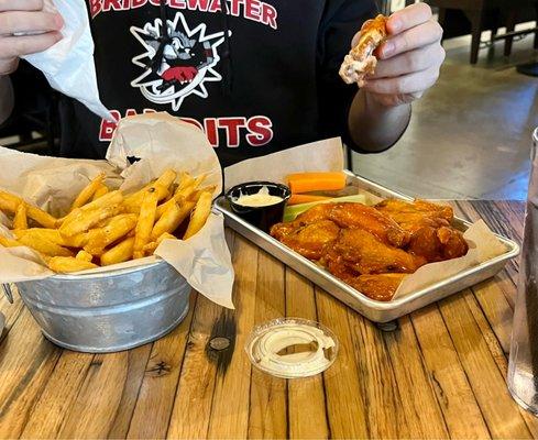 Wings and fries