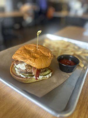 Sqrl Burger with regular fries