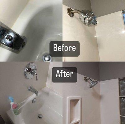 Replacing the shower's head and the faucet