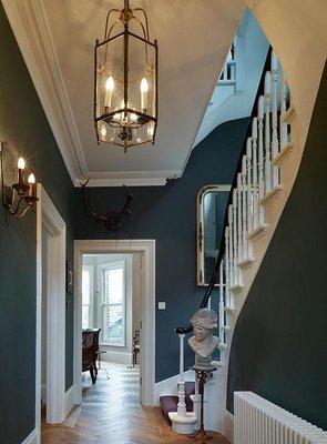 Hallway chandelier and sconce light