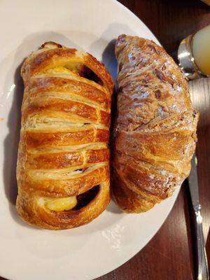 cherry/yogurt and almond croissant