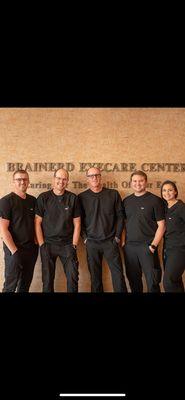 The doctors at Brainerd Eyecare Center. Left to right: Michael Monda, Joshua Hanske, Steven Monda, Taylor Swanson, Alicia Archibald Swanson