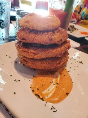 Fried green tomatoes...happy hour for the win