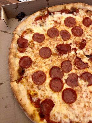 Pepperoni Pizza - Overall enjoyed it but needed a crispier crust and a little less sauce personally. Not quite Ny style but close.