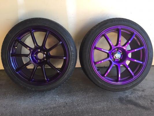 1st time my rim came back from mile high.  The one on the right is the original the left is the "matched" color.