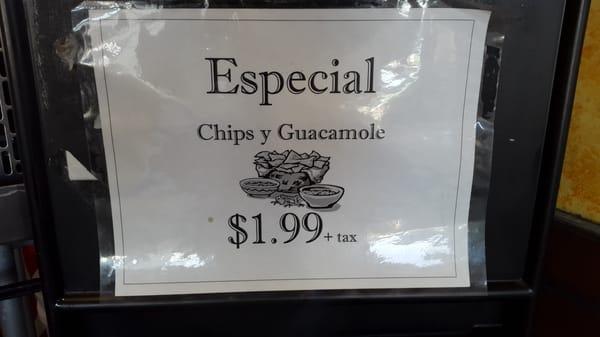 Especial: 1.99$ mas impuestos