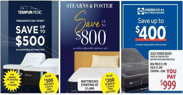 Presidents Day Tempur, Sealy and SF Offers