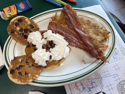 Kid's Mickey Mouse chocolate chip pancakes