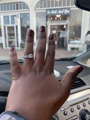 My nails in front of the shop