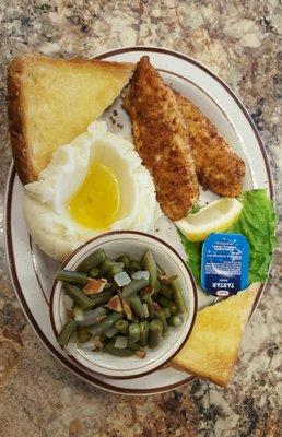 Great for Lent! Lemon peppered Tilapia fish dinner. Very light and flaky!