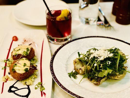 Crab Cakes + Grilled Artichoke* **