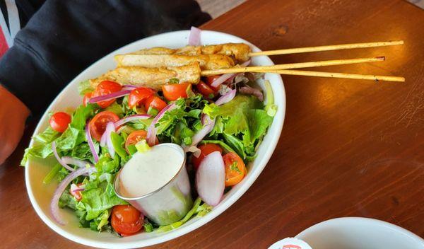 Lakehouse salad and added chicken