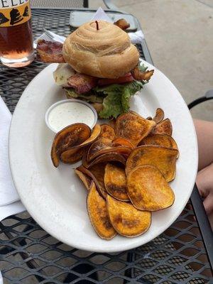 Sante Fe Chicken Sandwich with Sweet Potato Chips