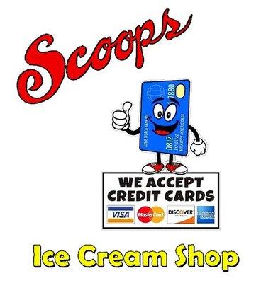 Scoops accepts cash & credit cards.