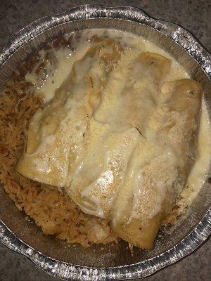 Enchiladas Suizas, chicken (takeout)