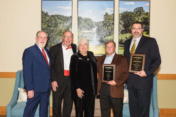 Matthew Mugavero and Ed Lindsey LKW 2019 Business Person and Citizen of the Year with Susan Bromfield, Charles Wood and Ed Stewart.