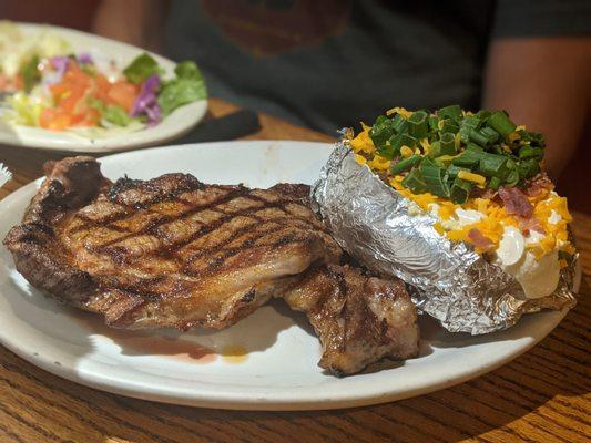 Ribeye and loaded baker