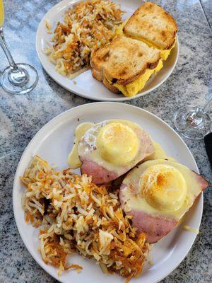 Eggs Benny and breakfast panini