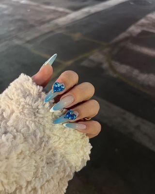 gel nail extensions with design