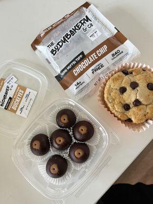 Buckeyes and chocolate chip muffin top