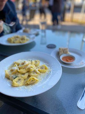 Both Meals: Veal Stuffed Tortellini in Butter and Sage