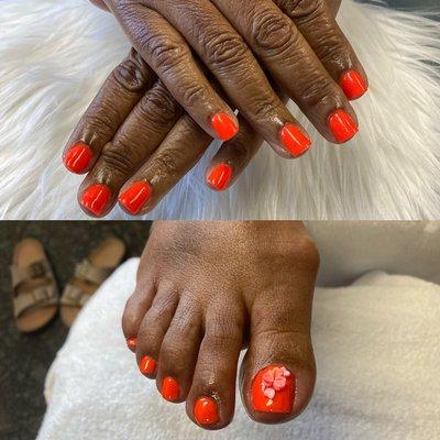 Matching gel mani and pedi!